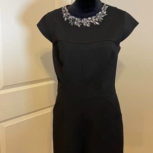 Ted Baker Jeweled Neck Black Romper, Size 2